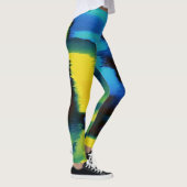 Geel en blauw schildpad leggings (Rechts)