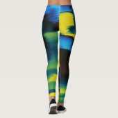 Geel en blauw schildpad leggings (Achterkant)