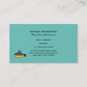 Geel en blauw Speelgoed onderzeeër Deep Zee Diving Visitekaartje (Achterkant)