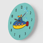 Geel en blauw Speelgoed onderzeeër met waterbellen Grote Klok (Hoek)