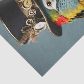 geel en blauw steampunk papegaai tissuepapier (Detail)