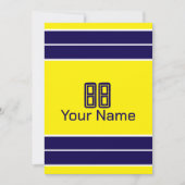  geel en blauw strepen Burlap Design Kaart (Voorkant)