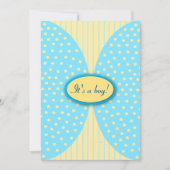 Geel en blauw Stripes Stippen Babyschoenen Kaart (Voorkant)