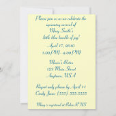 Geel en blauw Stripes Stippen Babyschoenen Kaart (Achterkant)