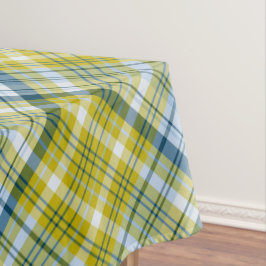 Geel en blauw tafelkleed