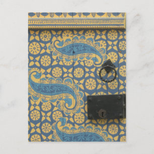 Geel en blauw Tallinn, Estland Wooden Doorway Briefkaart