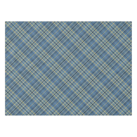 Geel en blauw tartan patroon tafelkleed (Voorkant (Horizontaal))