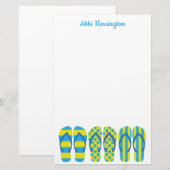 Geel en blauw Teenslipper - Aangepaste artikelen Briefpapier (Voorkant / Achterkant)