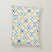 Geel en blauw Tegel Accent Kussen (Achterkant (Verticaal))