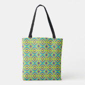 Geel en blauw tote bag (Achterkant)