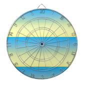 Geel en blauw, twee tonnen dartbord (Voorkant)