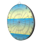 Geel en blauw, twee tonnen dartbord (Voorkant Rechts)