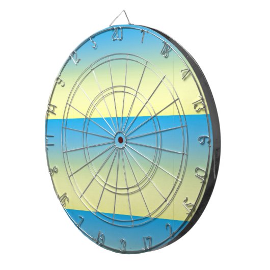 Geel en blauw, twee tonnen dartbord (Voorkant Rechts)
