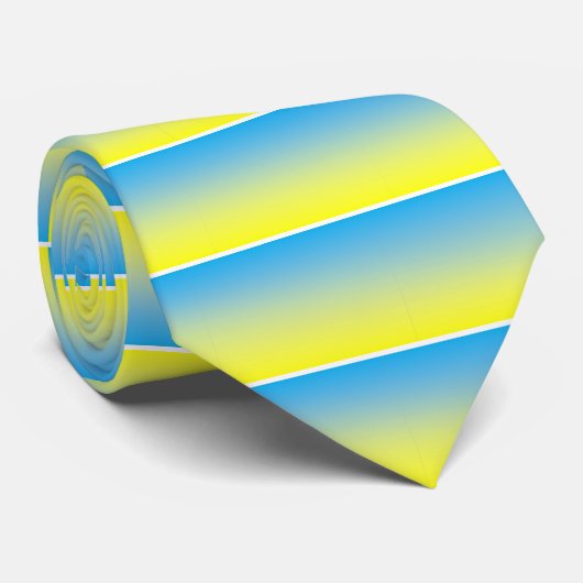 Geel en blauw, twee tonnen stropdas (Opgerold)
