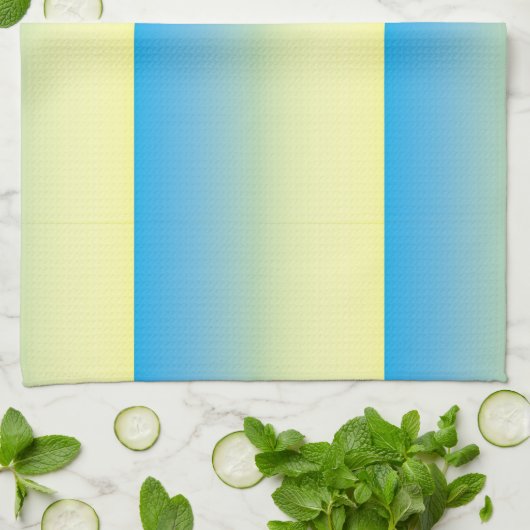 Geel en blauw, twee tonnen theedoek (Gevouwen)