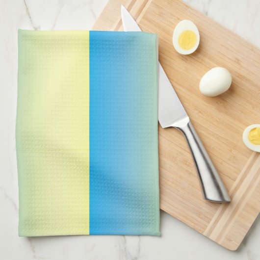 Geel en blauw, twee tonnen theedoek (Quarter Fold)