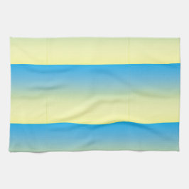 Geel en blauw, twee tonnen theedoek