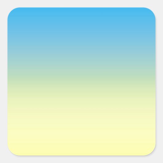 Geel en blauw, twee tonnen vierkante sticker (Voorkant)