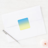 Geel en blauw, twee tonnen vierkante sticker (Envelop)