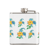 Geel en blauw ventiel heupfles (Achterkant)