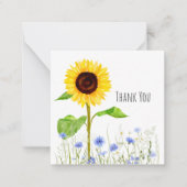 Geel en blauw ventilator Aangepast Dank u Notitiekaartje (Voorkant)