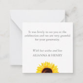 Geel en blauw ventilator Aangepast Dank u Notitiekaartje (Achterkant)