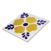 Geel- en blauw-ventilatorkeramisch fotobestand tegeltje (Zijkant)