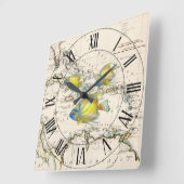 Geel en blauw vis ~ West Indies ~ Caraïbisch Zee ~ Vierkante Klok (Hoek)