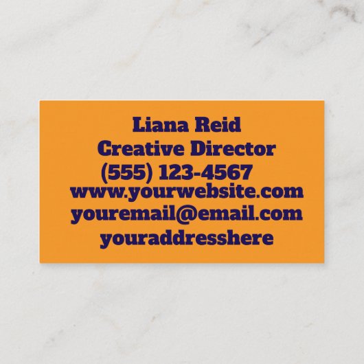 Geel en blauw visitekaartje (Achterkant)