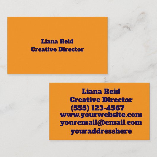 Geel en blauw visitekaartje (Voorkant / Achterkant)