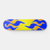 Geel- en blauw-vlambord skateboard (Horizontaal)