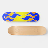 Geel- en blauw-vlambord skateboard (Horizontaal)