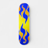 Geel- en blauw-vlambord skateboard (Voorkant)