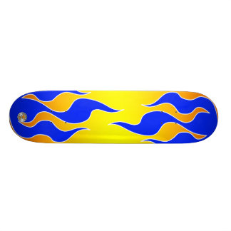 Geel- en blauw-vlambord skateboard