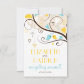 Geel en blauw zomervogels Ontvangen Kaart (Achterkant)