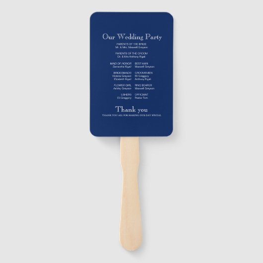 Geel en blauw Zonnebloem Weddenschap Hand Fan Handwaaier (Achterkant)