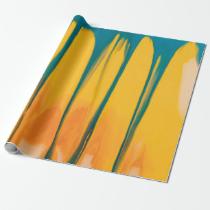 GEEL EN BLAUWE APPARAAT CADEAUPAPIER