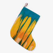 GEEL EN BLAUWE APPARAAT KLEINE KERSTSOK (Voorkant (Hangend))