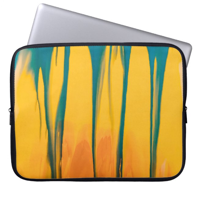 GEEL EN BLAUWE APPARAAT LAPTOP SLEEVE (Voorkant)