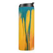 GEEL EN BLAUWE APPARAAT THERMOSBEKER (Gedraaid links)