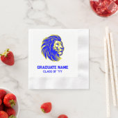 Geel en Blauwe Leeuw Mascotte Papier Partij Servet (Insitu)