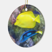 Geel en Blauwe Tang Vis Keramisch Ornament (Links)
