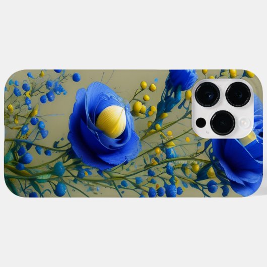 GEEL EN BLAUWE WATERVERF Case-Mate iPhone CASE (Achterkant (horizontaal))
