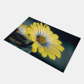 Geel en Blauwgroen Daisy Deurmat (Schuin)
