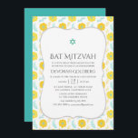 Geel en Blauwgroen Floral Bat Mitzvah Kaart<br><div class="desc">Geel en Turquoise thema vleermuis mitswa uitnodiging ontworpen om snel en gemakkelijk te worden aangepast aan uw evenement specifieke kenmerken.</div>