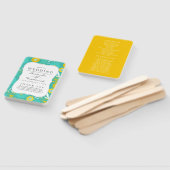 Geel en Blauwgroen Floral bruiloft programma Handwaaier (Niet-gemonteerd)