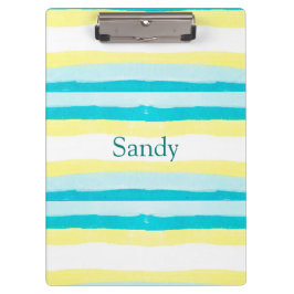Geel en Blauwgroen gepersonaliseerde naam Klembord