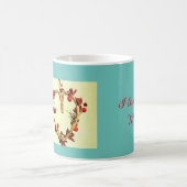 Geel en Blauwgroen Kleurrijk Moederdag Hart Koffiemok (Center)