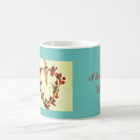 Geel en Blauwgroen Kleurrijk Moederdag Hart Koffiemok (Center)