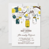 Geel en Blauwgroen Mason Jars | Florence-Baby show Kaart (Voorkant)